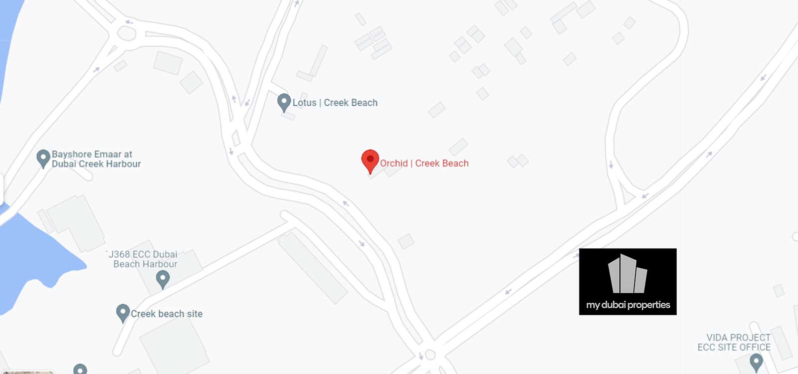 Creek Beach Orchid at Dubai Creek Harbour Location Map