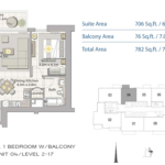 1 Bedroom Floor Plan at Creek Horizon