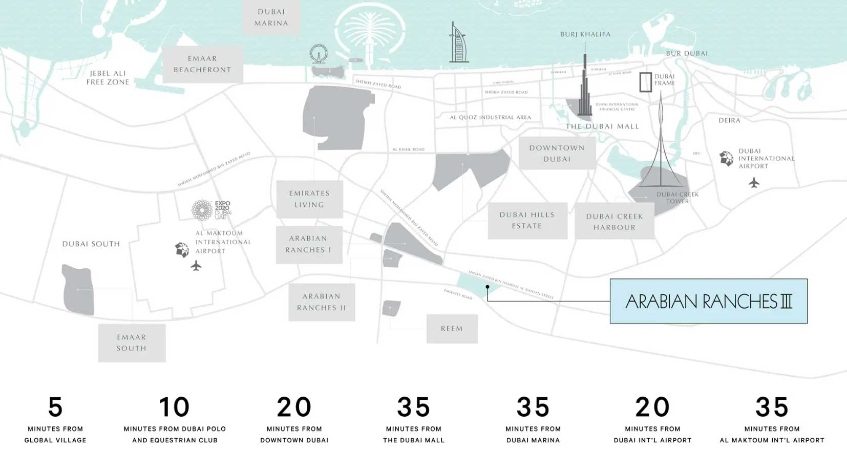Arabian Ranches 3 Connectivity Map