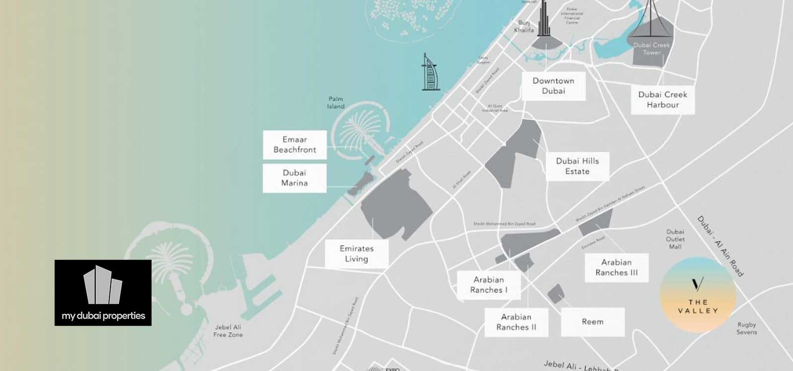 The Valley Location Map