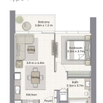 Creekside 18 1 bedroom apartment floor plan