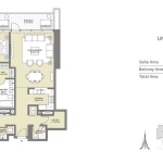 Downtown Views 2 3 bedroom apartment floor plan 2