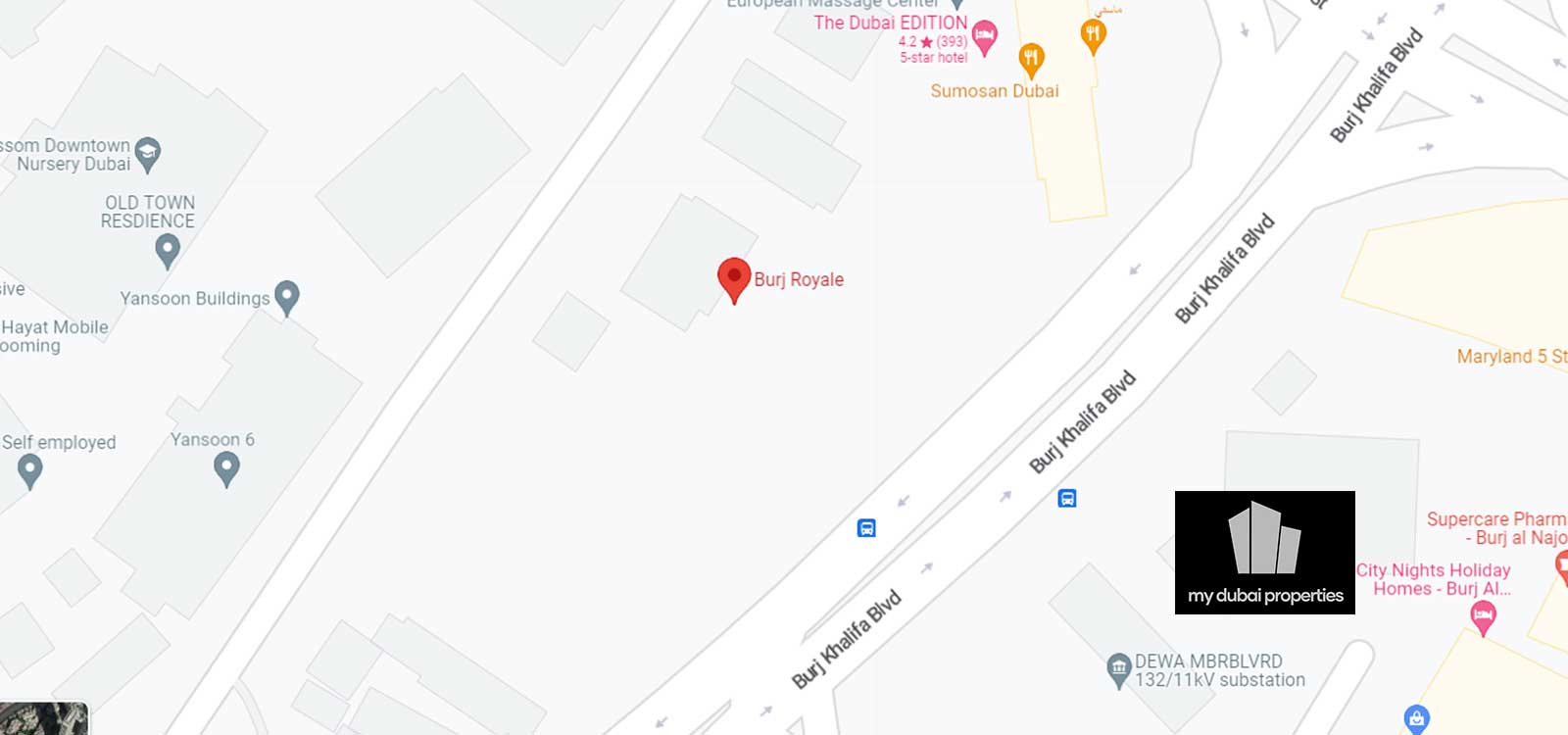 Burj Royale Location Map