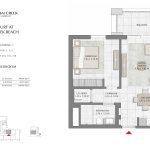 Surf at Creek Beach 1 Bedroom Apartment Floor Plan 2