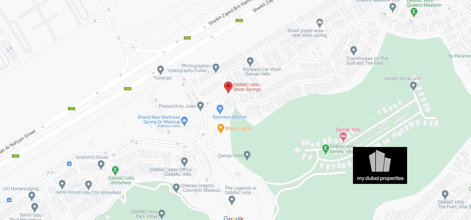 Silver Springs at Damac Hills Location Map