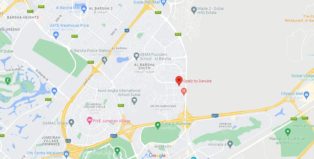 Opalz at Dubailand Location Map