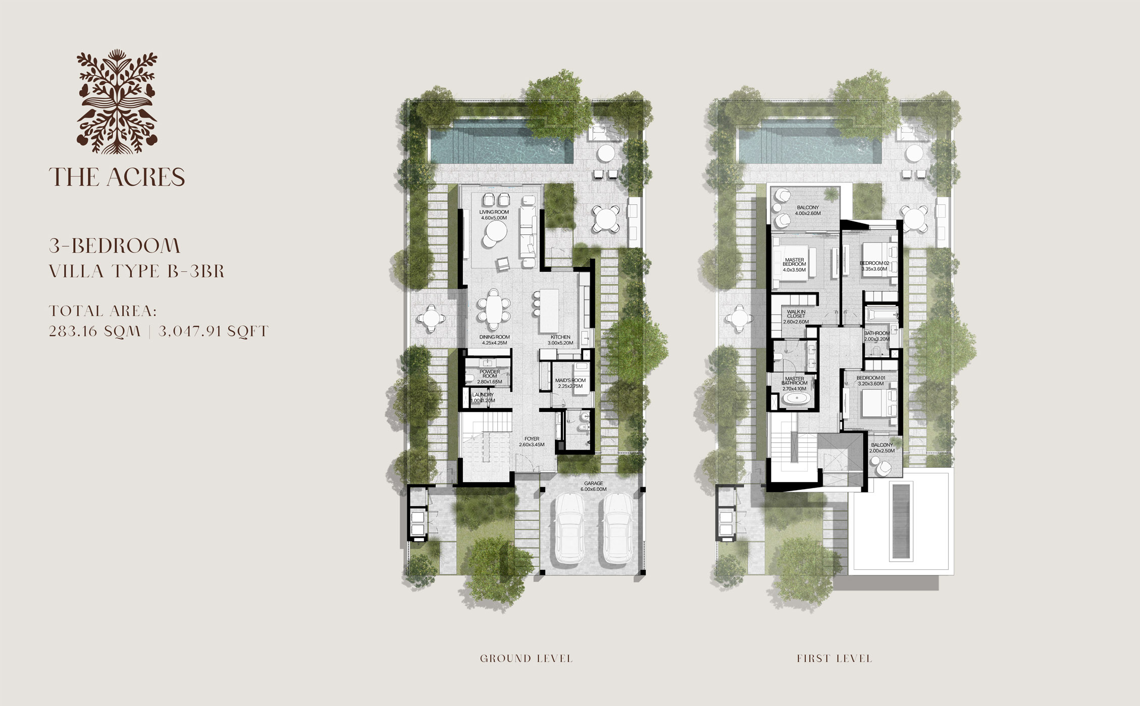 3 Bedrooms + Maid 3047.91 Sq.Ft