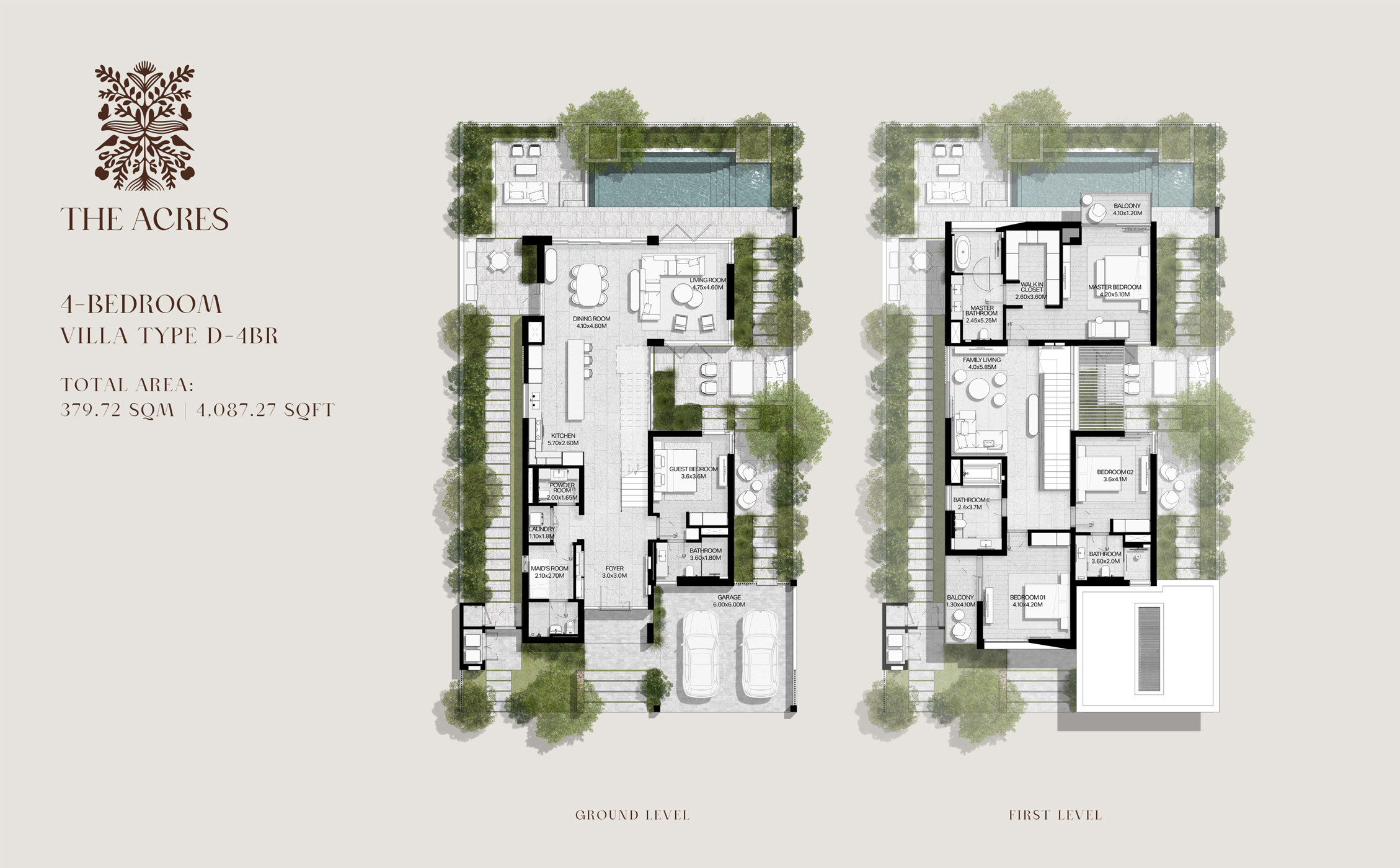 4 Bedrooms + Maid 4087 Sq.Ft