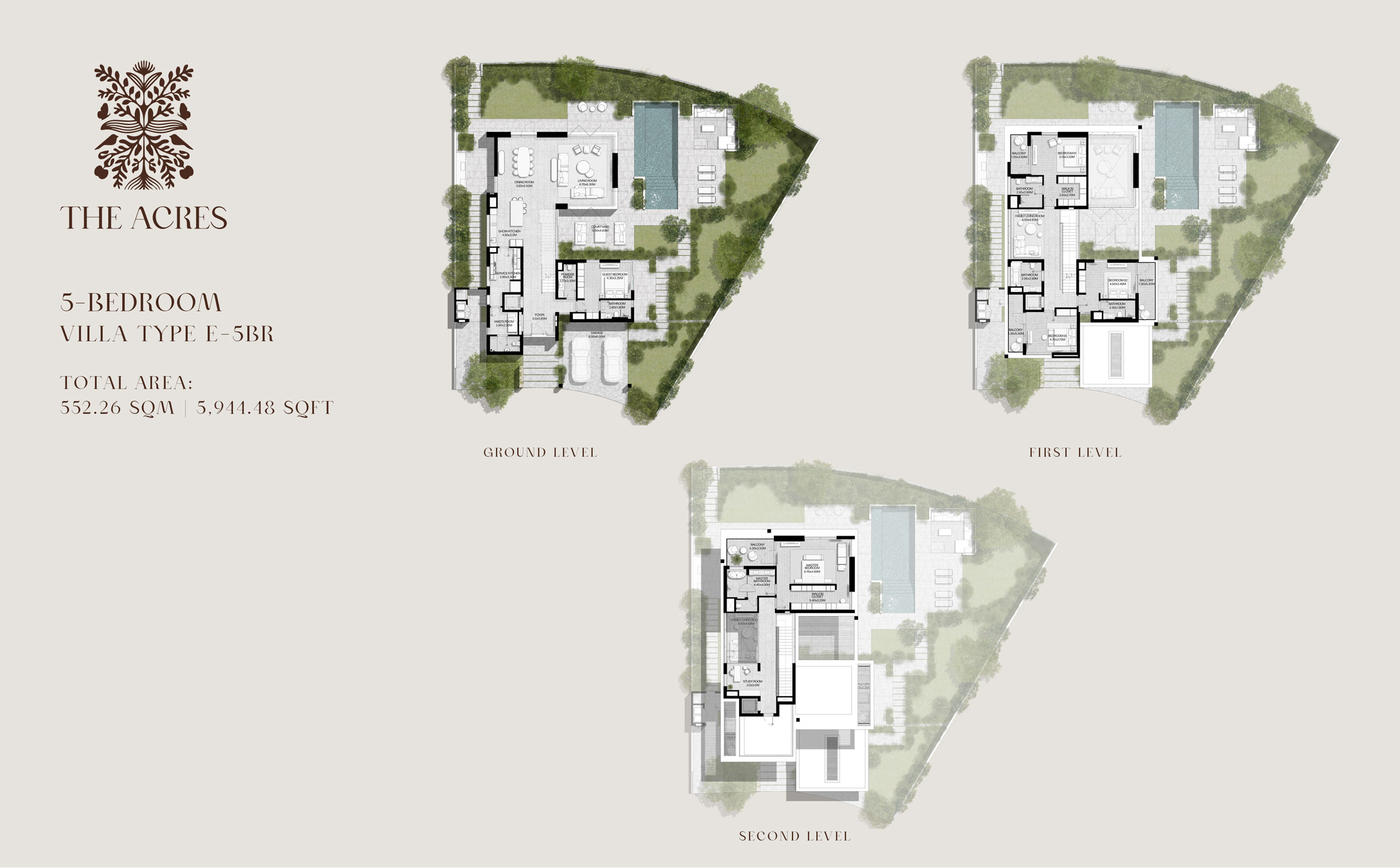 5 Bedrooms + Maid 5944.48 Sq.Ft