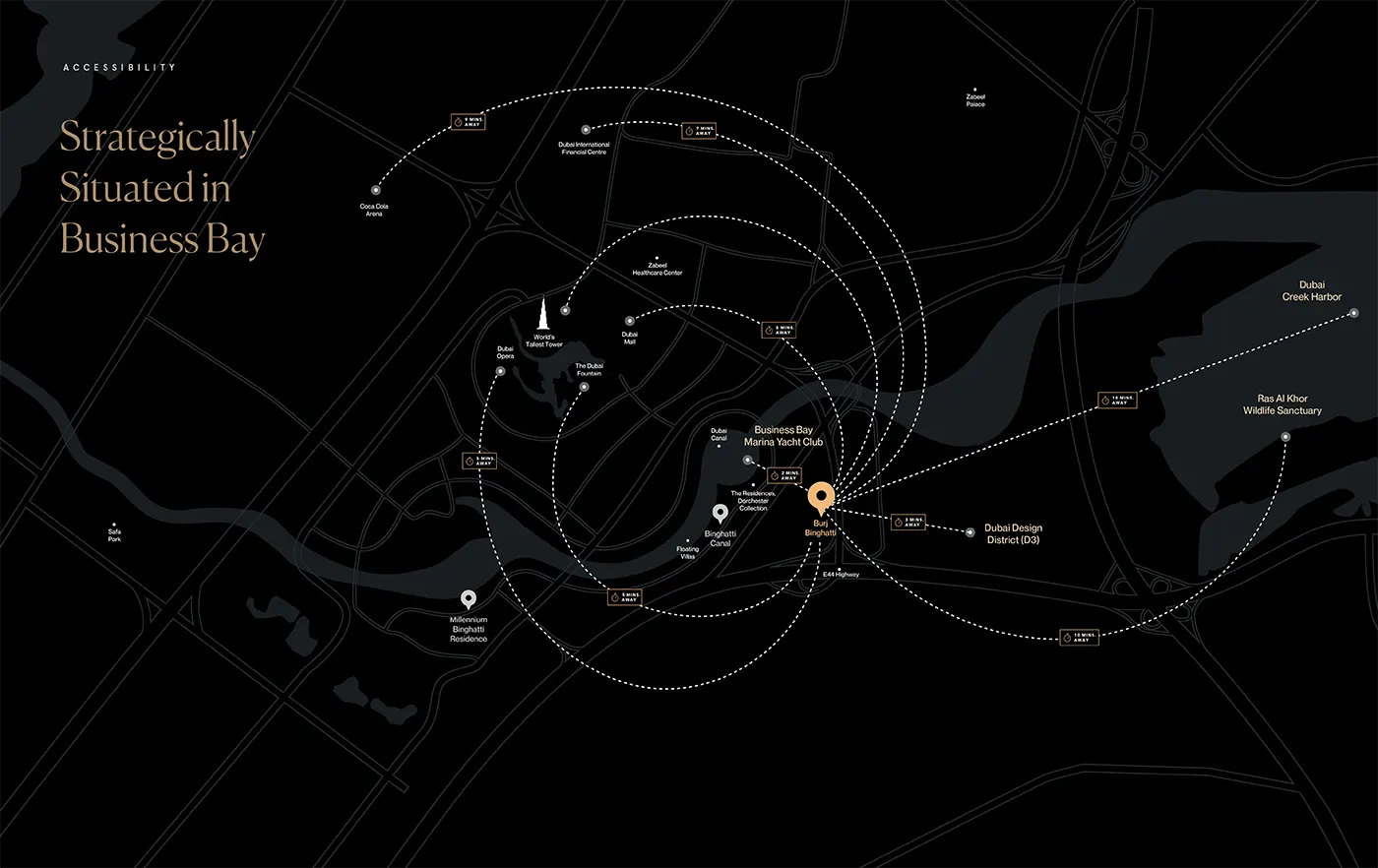 Burj Binghatti at Business Bay Location Map