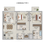 2 Bedroom apartments at Aldar Verdes by Haven