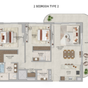 2 Bedroom apartments at Aldar Verdes by Haven 2