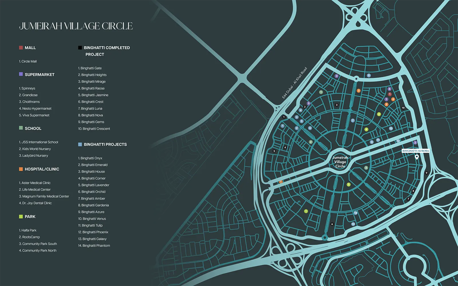 Binghatti Aurora at Jumeirah Village Circle Location