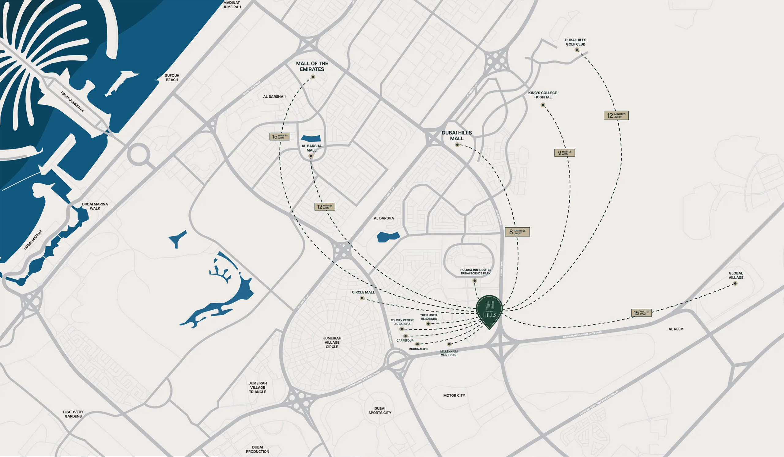 Binghatti Hills Phase 3 Location