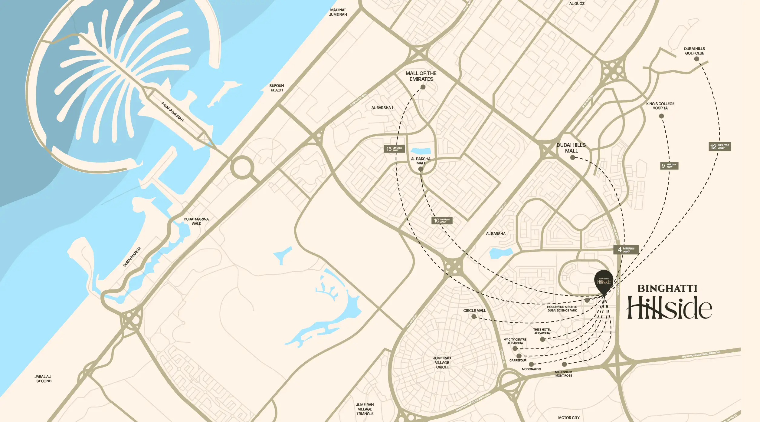 Binghatti Hillside at Dubai Science Park Location