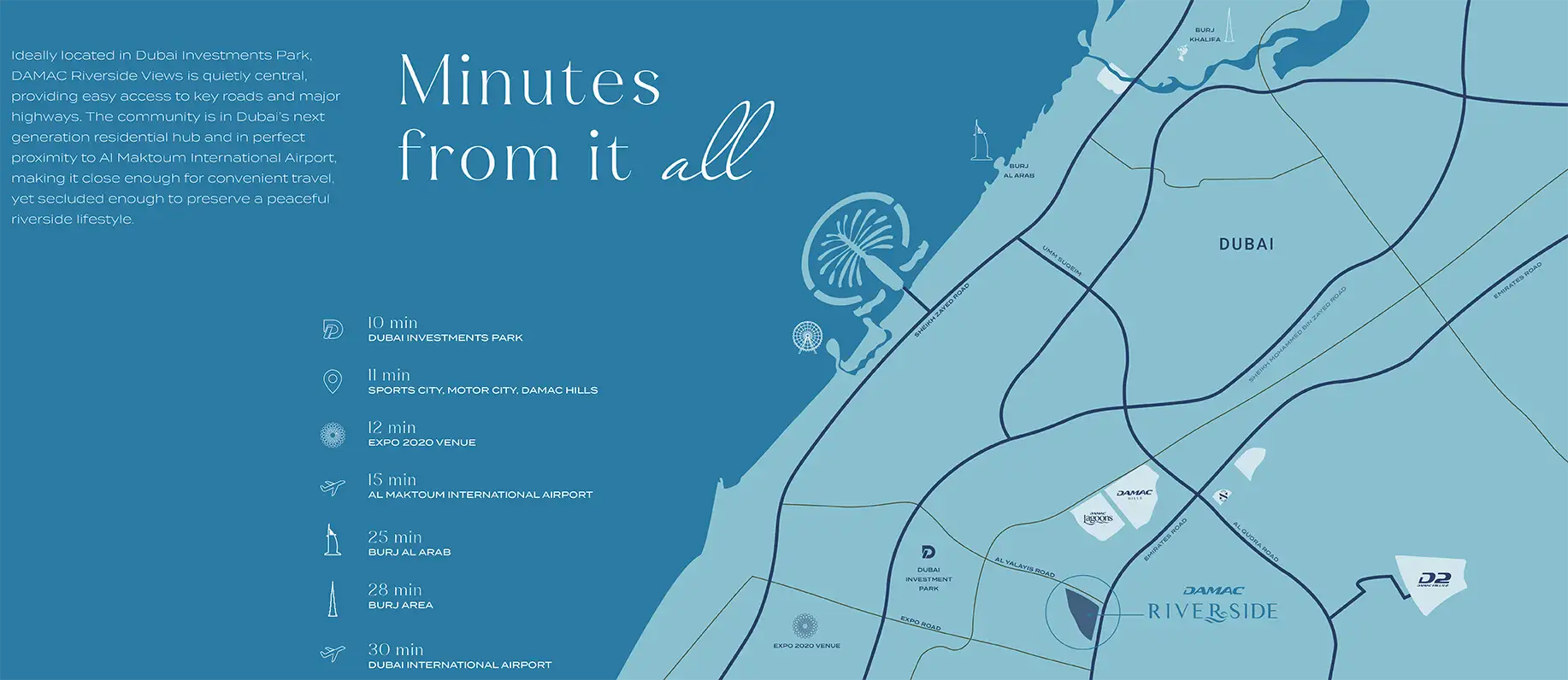 Damac Riverside Views AZURE 1 Location