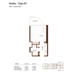 Studio apartment at Binghatti Hillviews 6