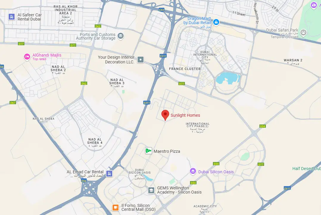 Sunlight Homes Apartments Location