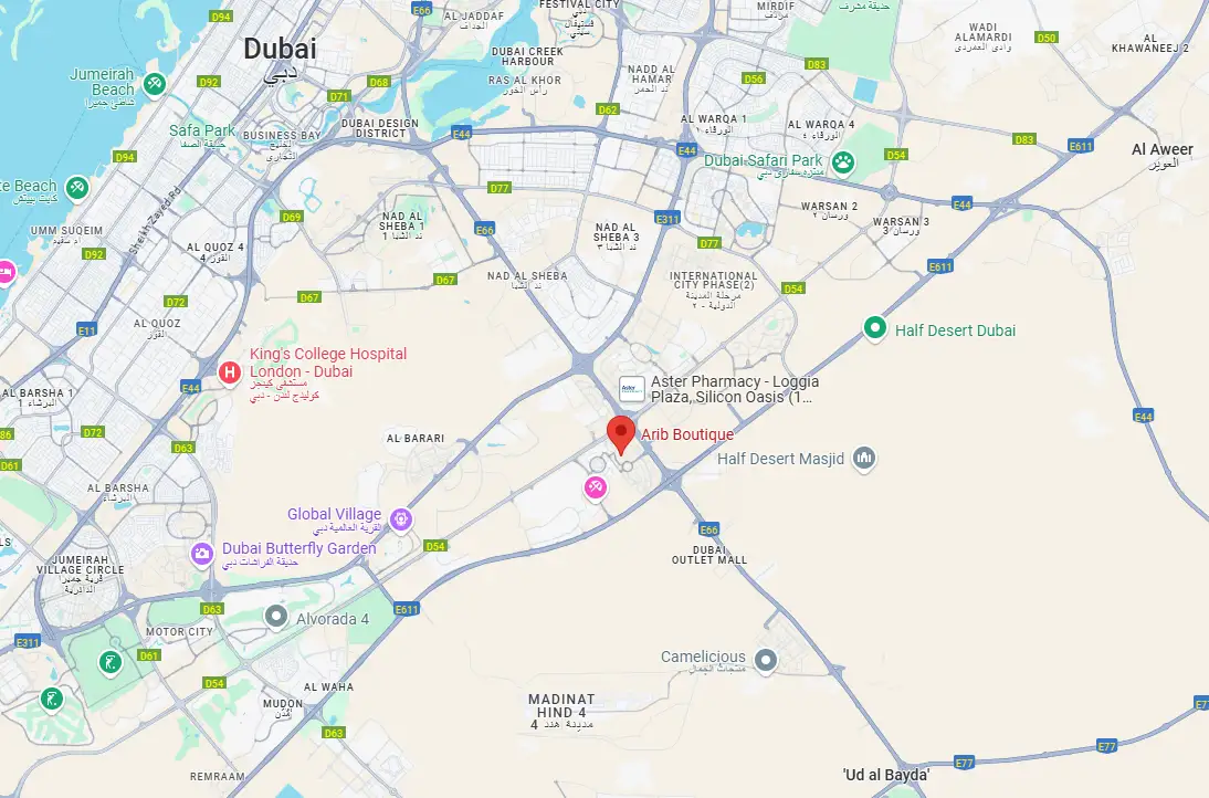Arib Boutique in Dubailand Residence Complex Location